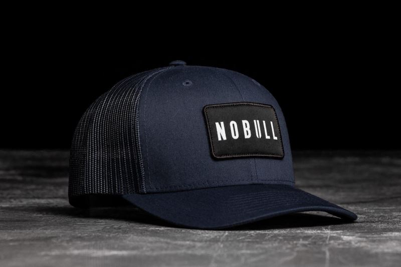 Nobull Curved-Brim Trucker Men's Hats Navy | 49537WILG