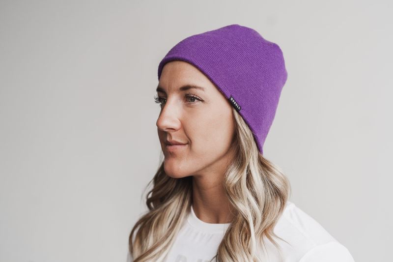 Nobull Fitted Women's Beanie Purple | 93725FRZM