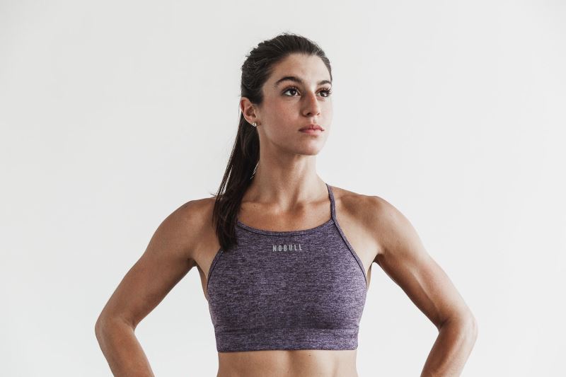 Nobull High-Neck Matte Women's Sports Bra Lavender | 45169GETS