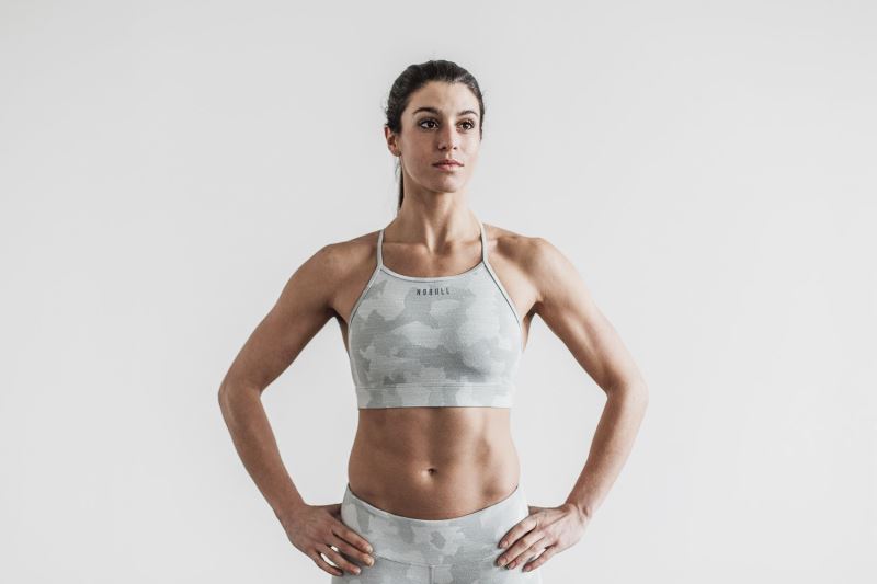 Nobull High-Neck Melange Women's Sports Bra Camouflage | 62183CLPG