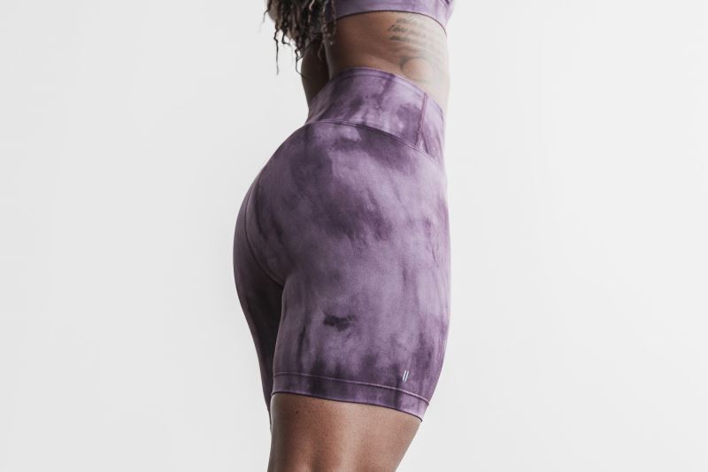 Nobull High-Rise 6" Tie-Dye Women's Shorts Purple | 35692OTEV