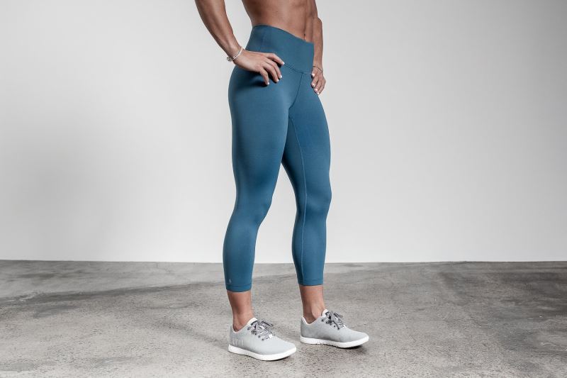 Nobull High-Rise Crop Women's Tight Blue | 48396JWCZ