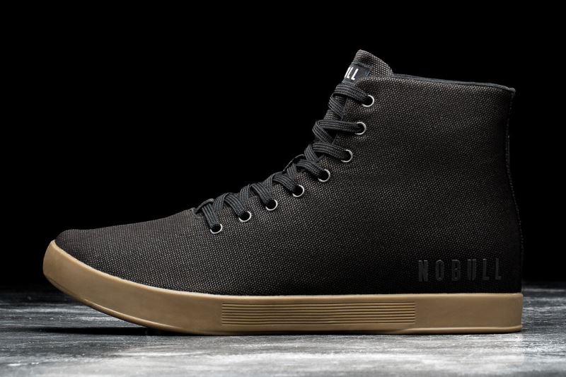 Nobull High-Top Canvas Men's Trainers Black | 45723YSJQ