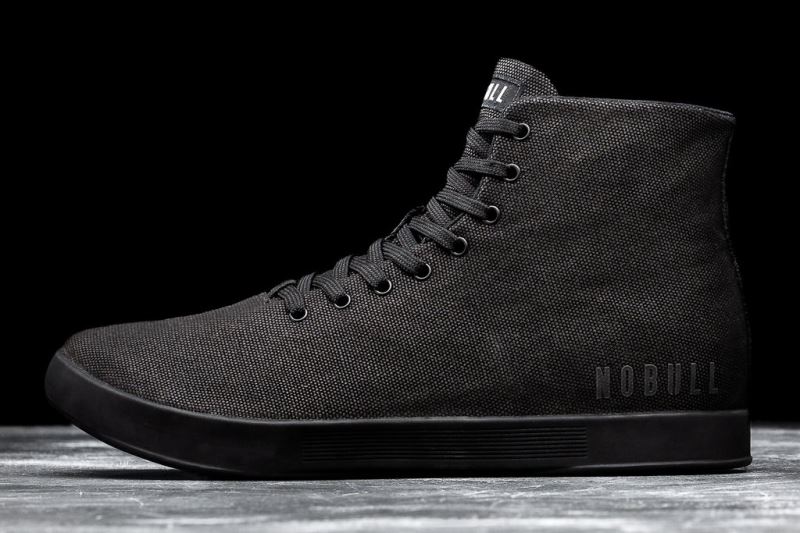 Nobull High-Top Canvas Men's Trainers Black | 80125LAHK