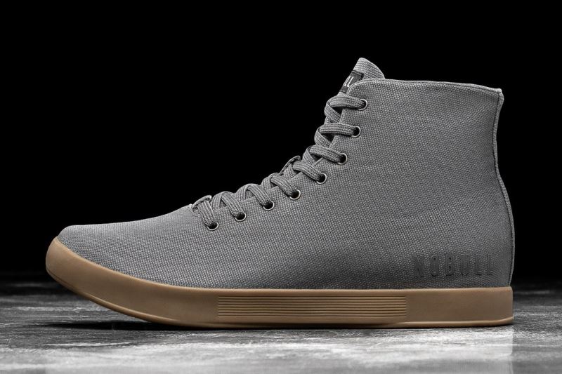 Nobull High-Top Canvas Men's Trainers Dark Grey | 70398WHDR