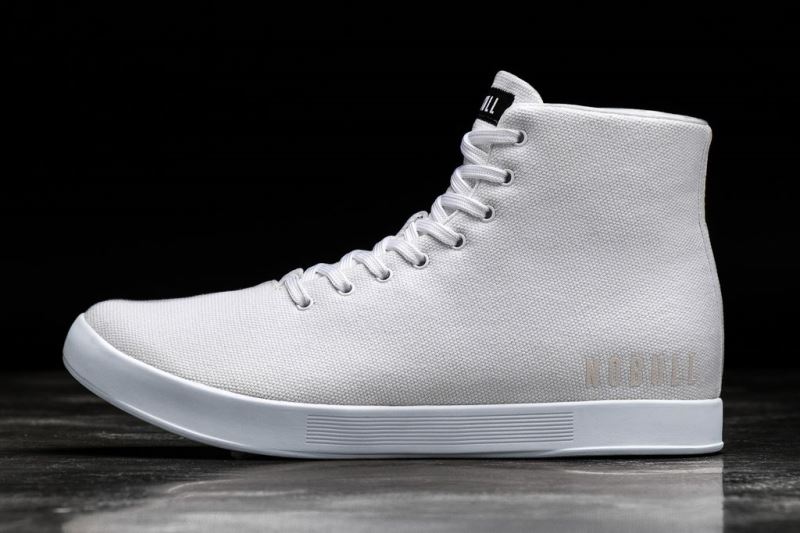 Nobull High-Top Canvas Men's Trainers White | 59842ZXSW