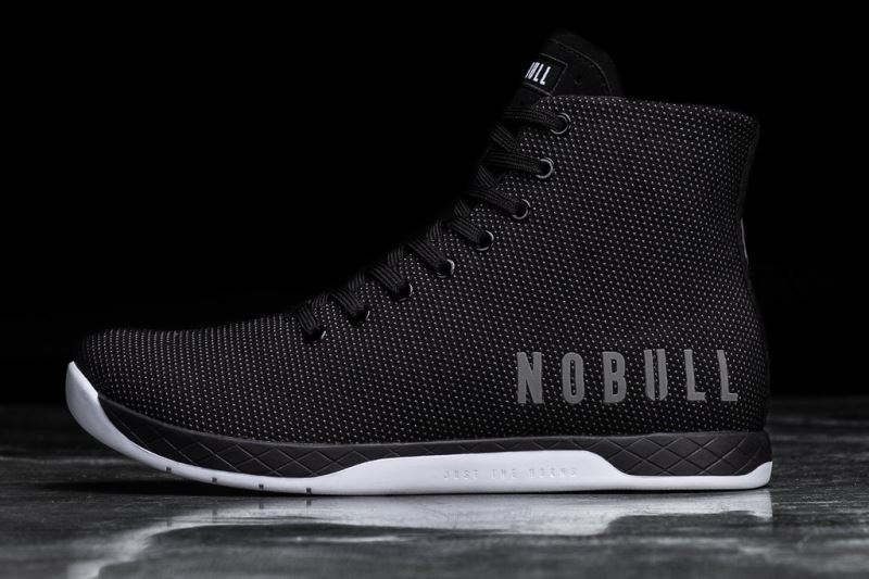 Nobull High-Top Men's Trainers Black White | 52096SUEB