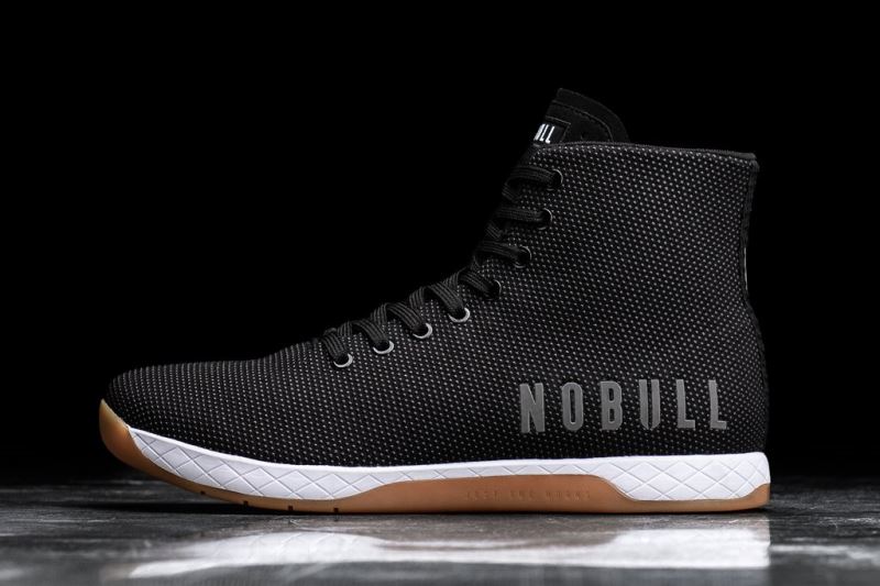 Nobull High-Top Men's Trainers Black White | 75162PUVO