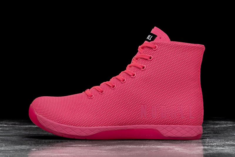 Nobull High-Top Neon Women's Trainers Pink | 34217VWNR