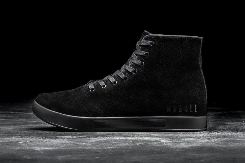 Nobull High-Top Suede Men's Trainers Black | 75094ZLKI