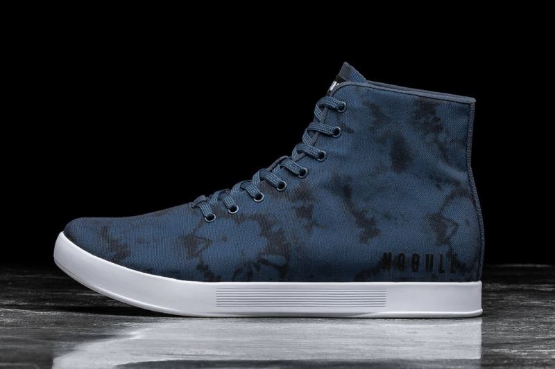 Nobull High-Top Tie-Dye Canvas Men's Trainers Navy | 53964JCUZ