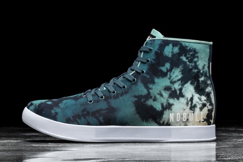 Nobull High-Top Tie-Dye Canvas Men's Trainers Turquoise | 83019VPRA