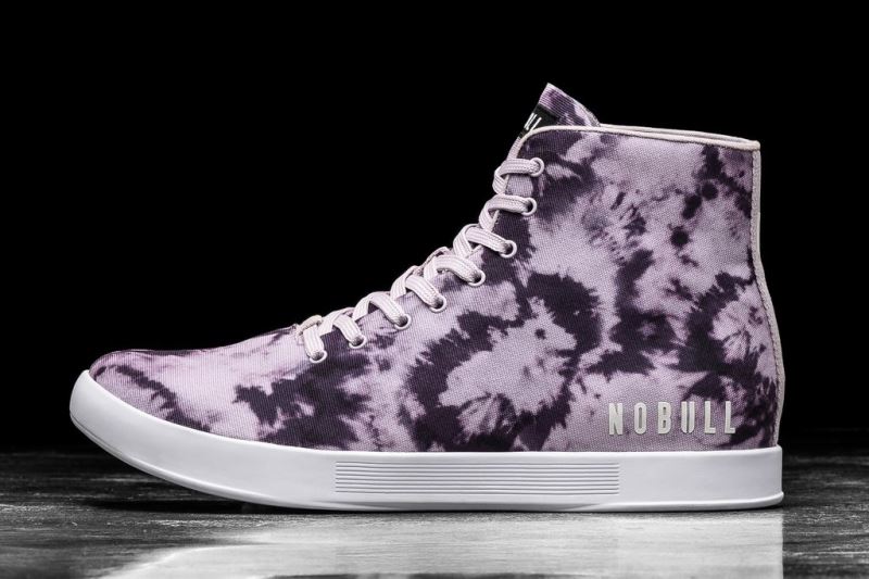 Nobull High-Top Wisteria Tie-Dye Canvas Women's Trainers Purple | 72580BTUY