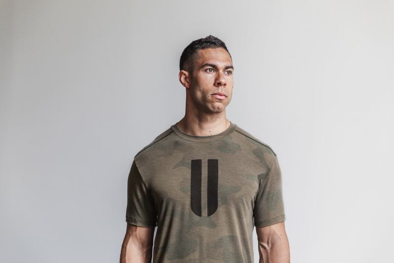 Nobull Horns Camo Men's T Shirts Camouflage | 17538EAGX