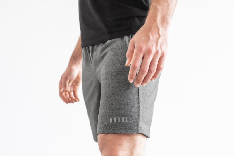 Nobull Knit 8.5" Men's Shorts Grey | 71962JKRH