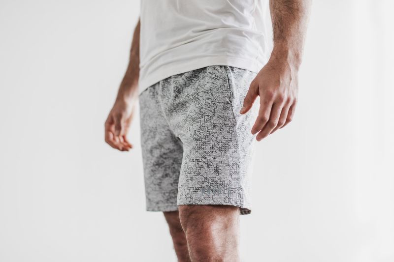 Nobull Knit 8.5" Men's Shorts White | 89473NVPS