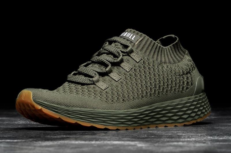 Nobull Knit Men's Running Shoes Green | 28435QLND