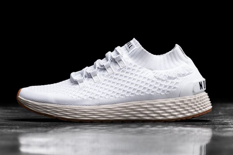 Nobull Knit Men's Running Shoes White | 90758PKLD