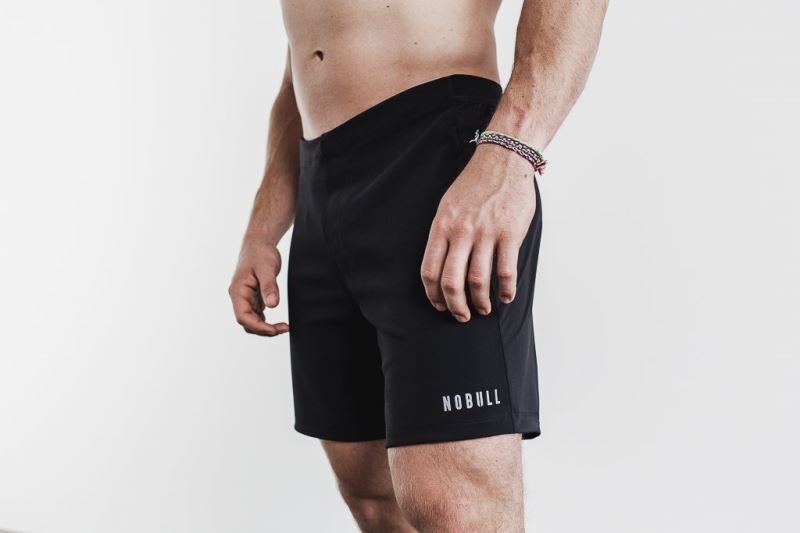 Nobull Lightweight 7" Men's Shorts Black | 40851VPEM