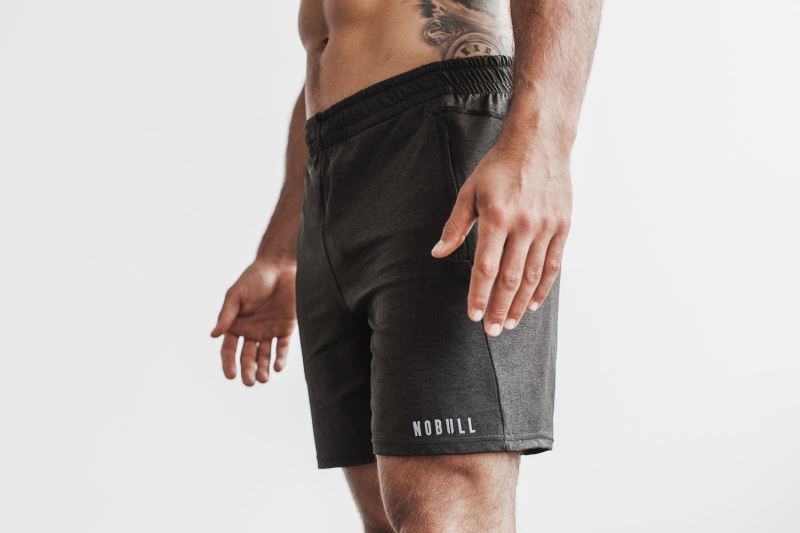 Nobull Lightweight Knit 7" Men's Shorts Black | 09786LDIE