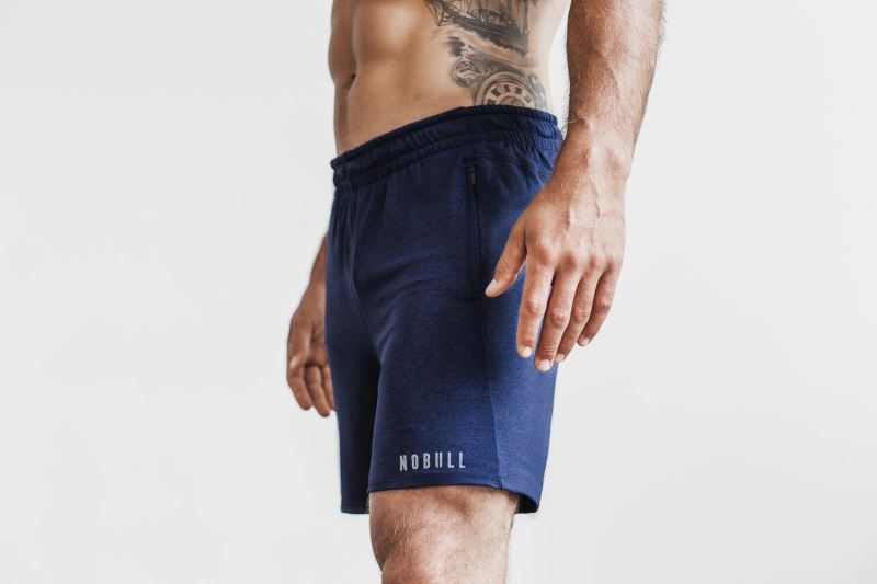 Nobull Lightweight Knit 7" Men's Shorts Navy | 61290KJNC