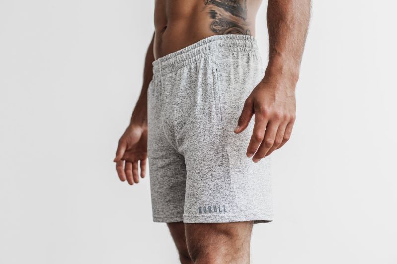 Nobull Lightweight Knit 7" Men's Shorts White | 90638IPRB