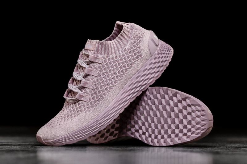 Nobull Lilac Knit Women's Running Shoes Purple | 20876TGJQ