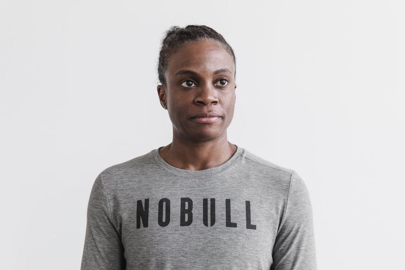 Nobull Long Sleeve Women's T Shirts Grey | 23647ZAGU