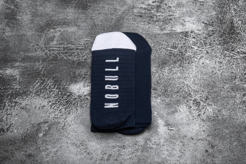 Nobull Low Men's Socks Navy White | 72319ZDVM