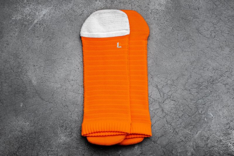 Nobull Low Neon Men's Socks Orange White | 92360HJBI