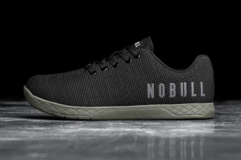 Nobull Low-Top Men's Trainers Black Dark Green | 71829RDKU