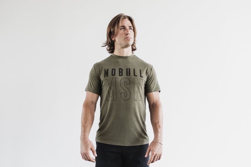 Nobull Madison Men's T Shirts Green | 16409JTSZ