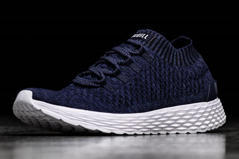 Nobull Midnight Knit Men's Running Shoes Navy | 60927ITDY