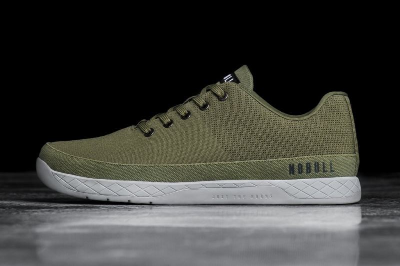 Nobull Moss Canvas Men's Trainers Green | 08546EUNX