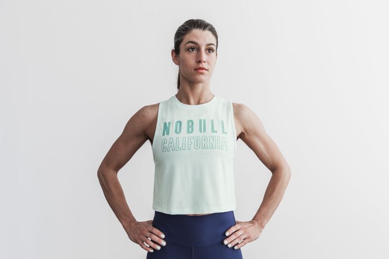 Nobull Muscle California Women's Tanks Mint | 74526BCVN