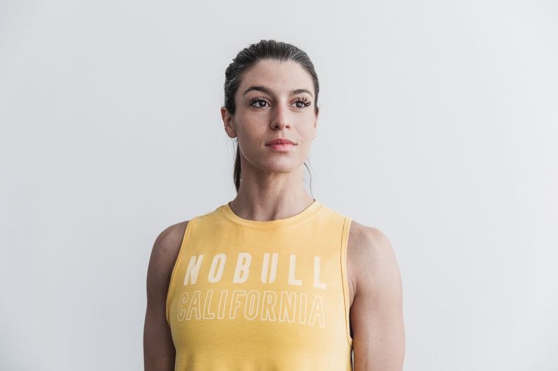 Nobull Muscle California Women's Tanks Yellow | 05124MKSI