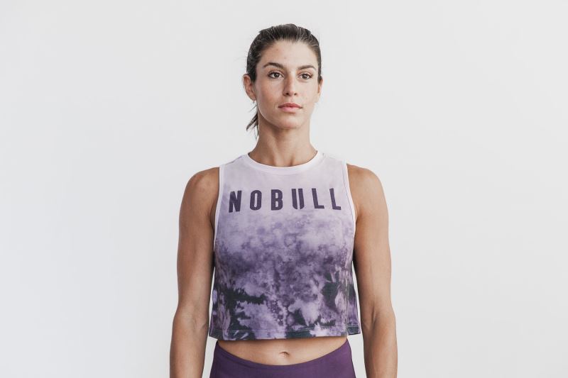 Nobull Muscle Dip-Dye Women's Tanks Purple | 02935MXJS