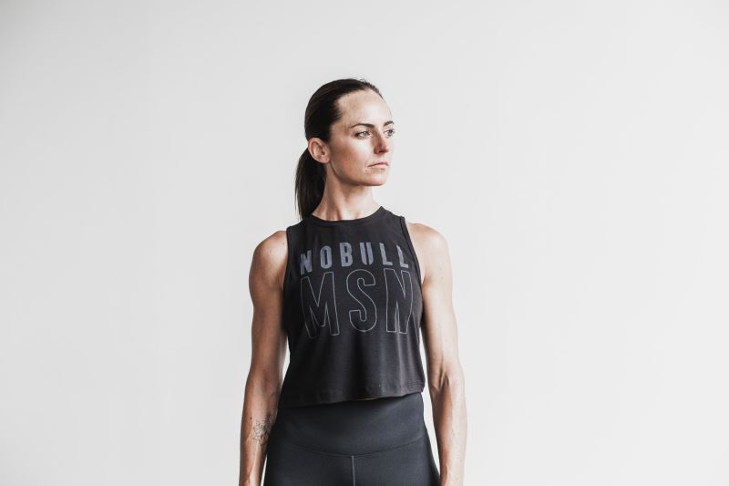 Nobull Muscle Madison Women's Tanks Black | 25471BVAJ