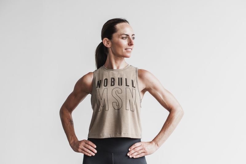 Nobull Muscle Madison Women's Tanks Brown | 54986OVXH