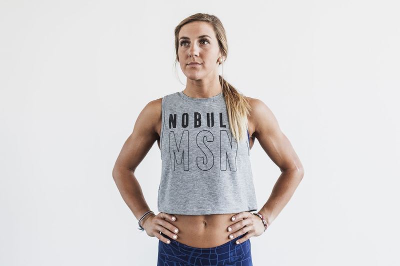 Nobull Muscle Madison Women's Tanks Grey | 25986DVGI