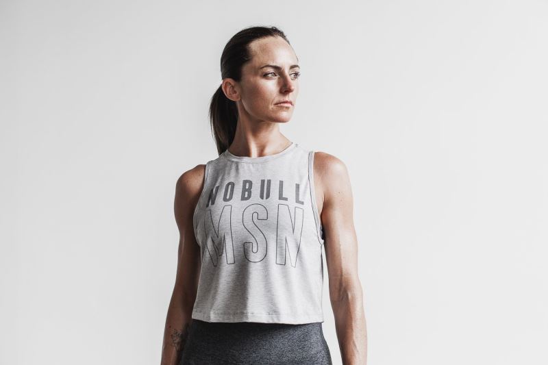 Nobull Muscle Madison Women's Tanks Grey | 30584FRQC