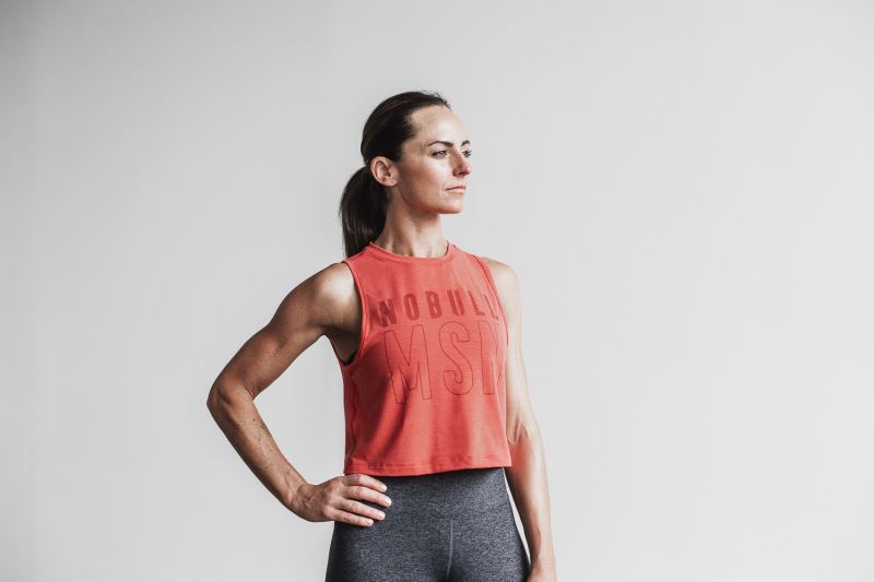 Nobull Muscle Madison Women's Tanks Red | 38957CTDE