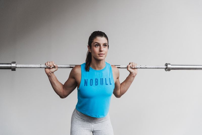 Nobull Muscle Neon Women's Tanks Blue | 61935BUYW