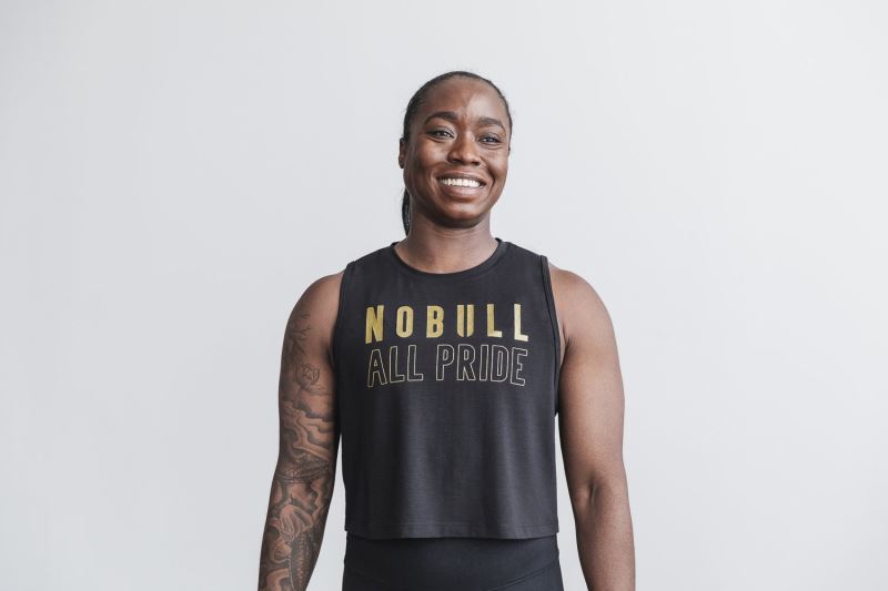 Nobull Muscle Pride Men's Tanks Black Gold | 12358JKQE