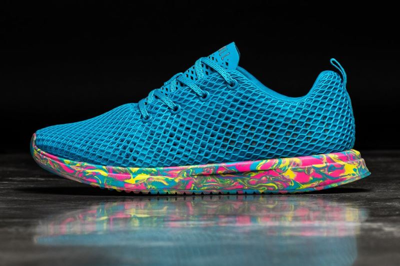 Nobull Neon Swirl Mesh Women's Running Shoes Blue | 37652STLC