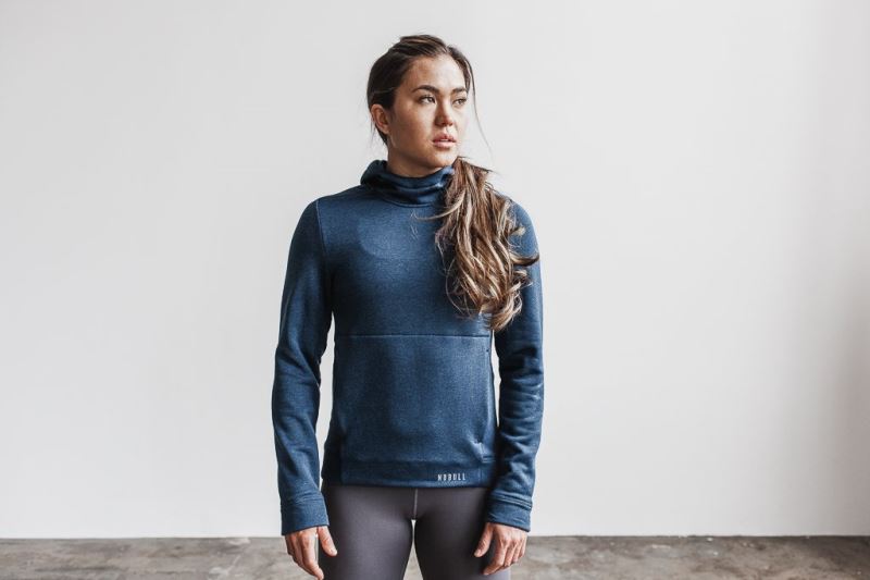 Nobull Performance Pullover Women's Hoodie Blue | 98027TLOY