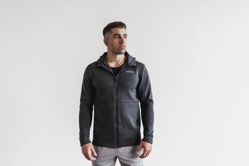 Nobull Performance Zip-Up Men's Hoodie Deep Grey | 47051FMBP