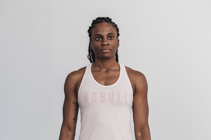 Nobull Racerback Seasonal Colors Women's Tanks Pink | 37506RHEA