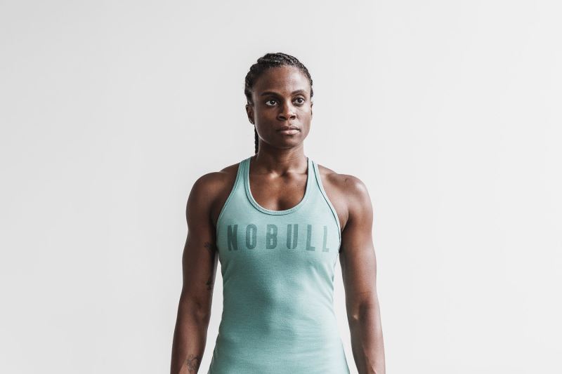 Nobull Racerback Seasonal Colors Women's Tanks Blue | 47201OEQH