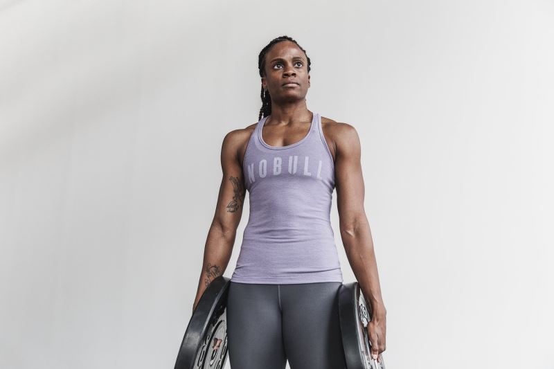 Nobull Racerback Seasonal Colors Women's Tanks Lavender | 64137NERW